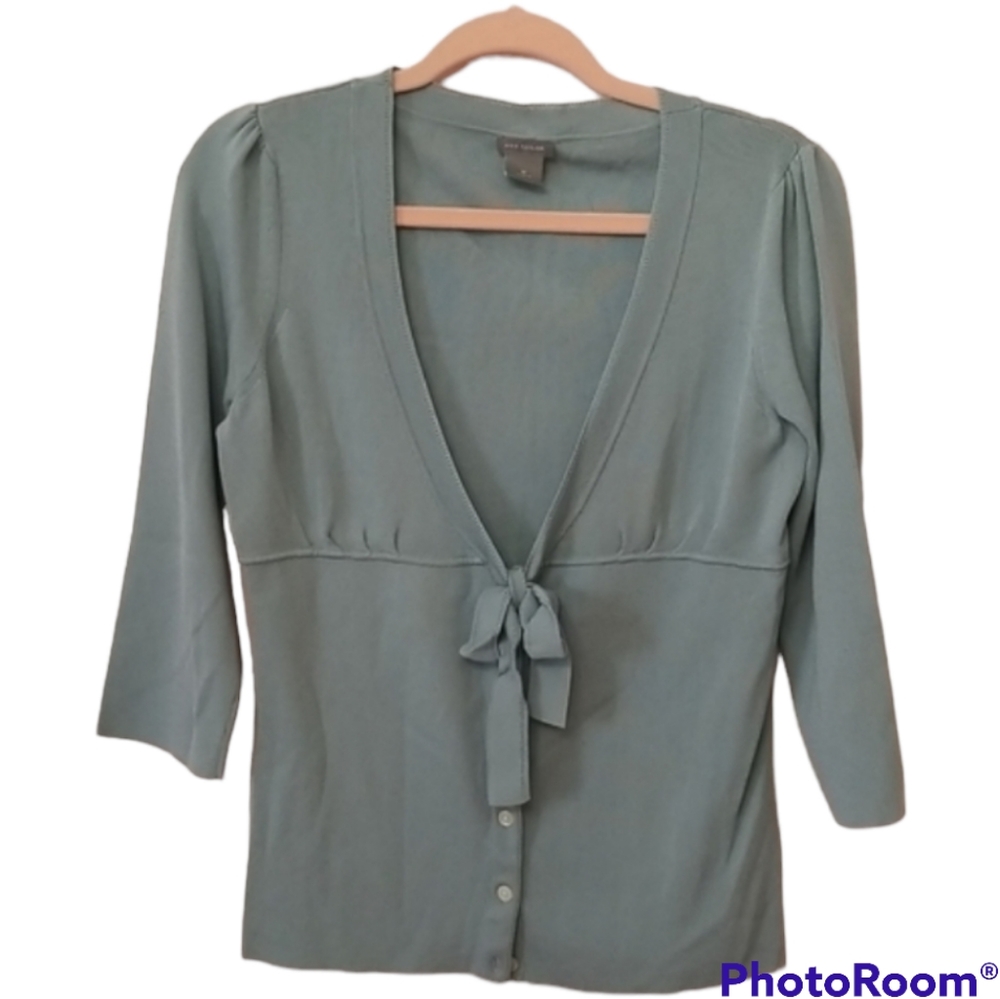 Ann Taylor light blue cardigan, size M - Picture 7 of 13
